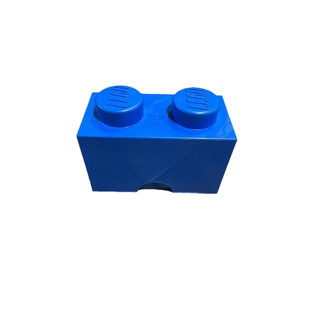 LEGO 2-stud Blue Storage Brick Plastic Stackable 10x5x6